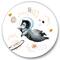 Designart - Little Penguin Flying Stars and Planets II - Farmhouse Metal Circle Wall Art